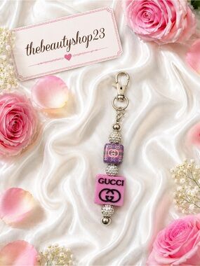 Handmade G G Pink & Purple Boujee Bag Charm